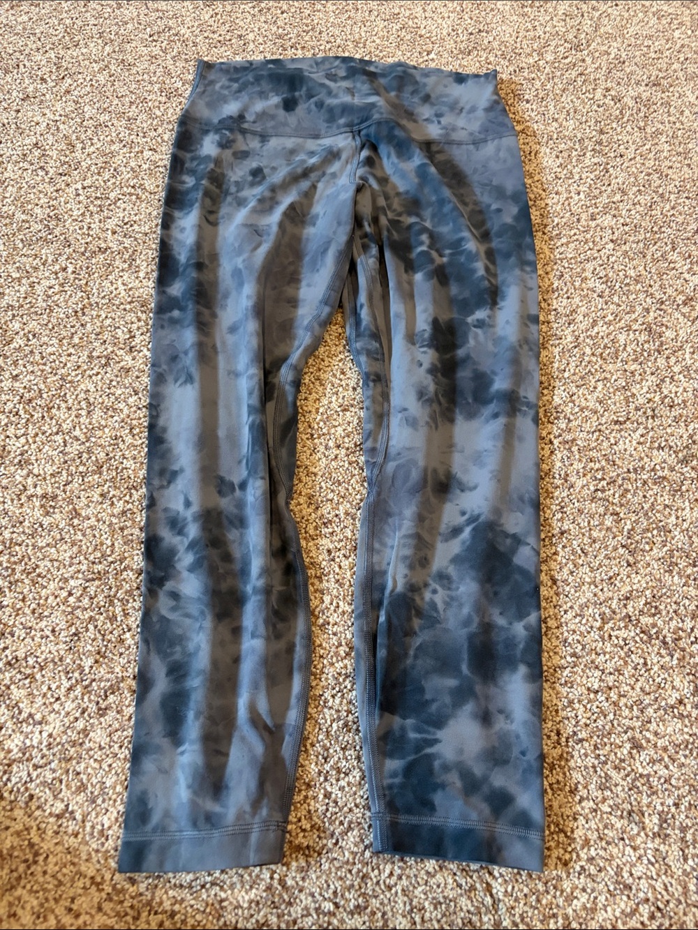 lululemon athletica Black & Charcoal Tie-Dye Leggings 24 in inseam